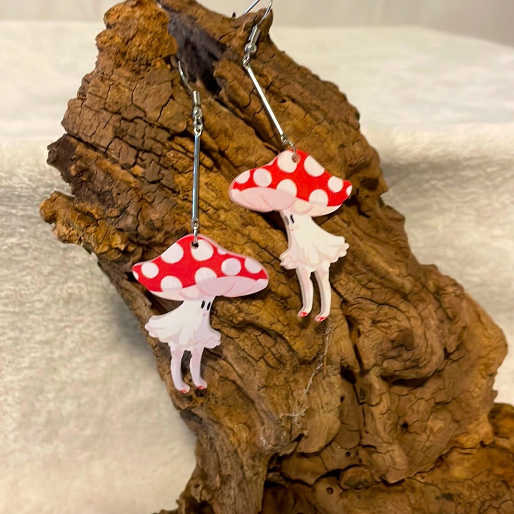 New Mushroom Girl Earrings $8